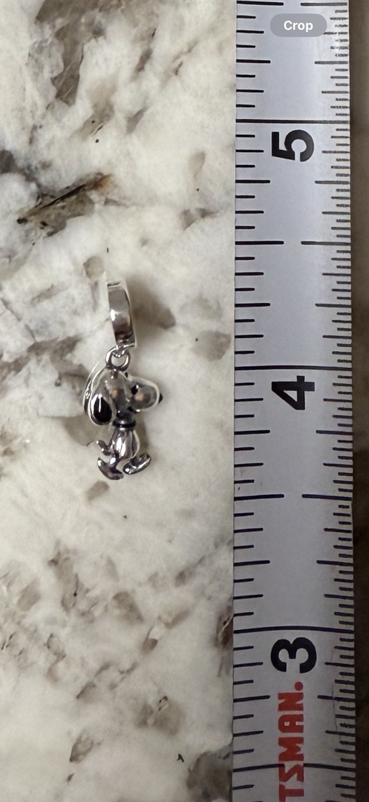 V480 S925 STERLING SILVER STROLLING SNOOPY DANGLE CHARM