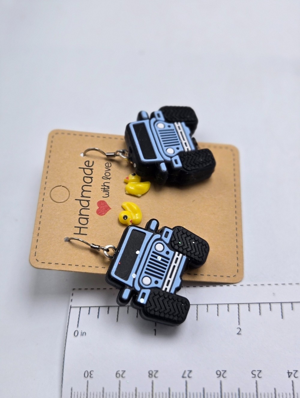NWT Lot of 2 Jeep Duck Earrings Pierced Pale Blue Wrangler Stud Dangle Jewelry
