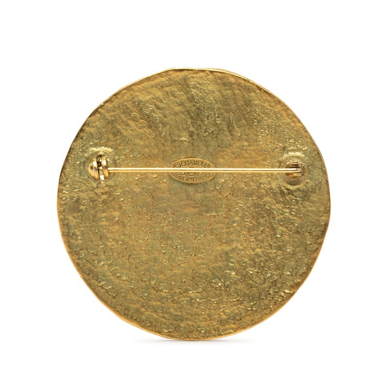 CHANEL COCO Mark Vintage Round Brooch with 95P stamp Women 【Used】