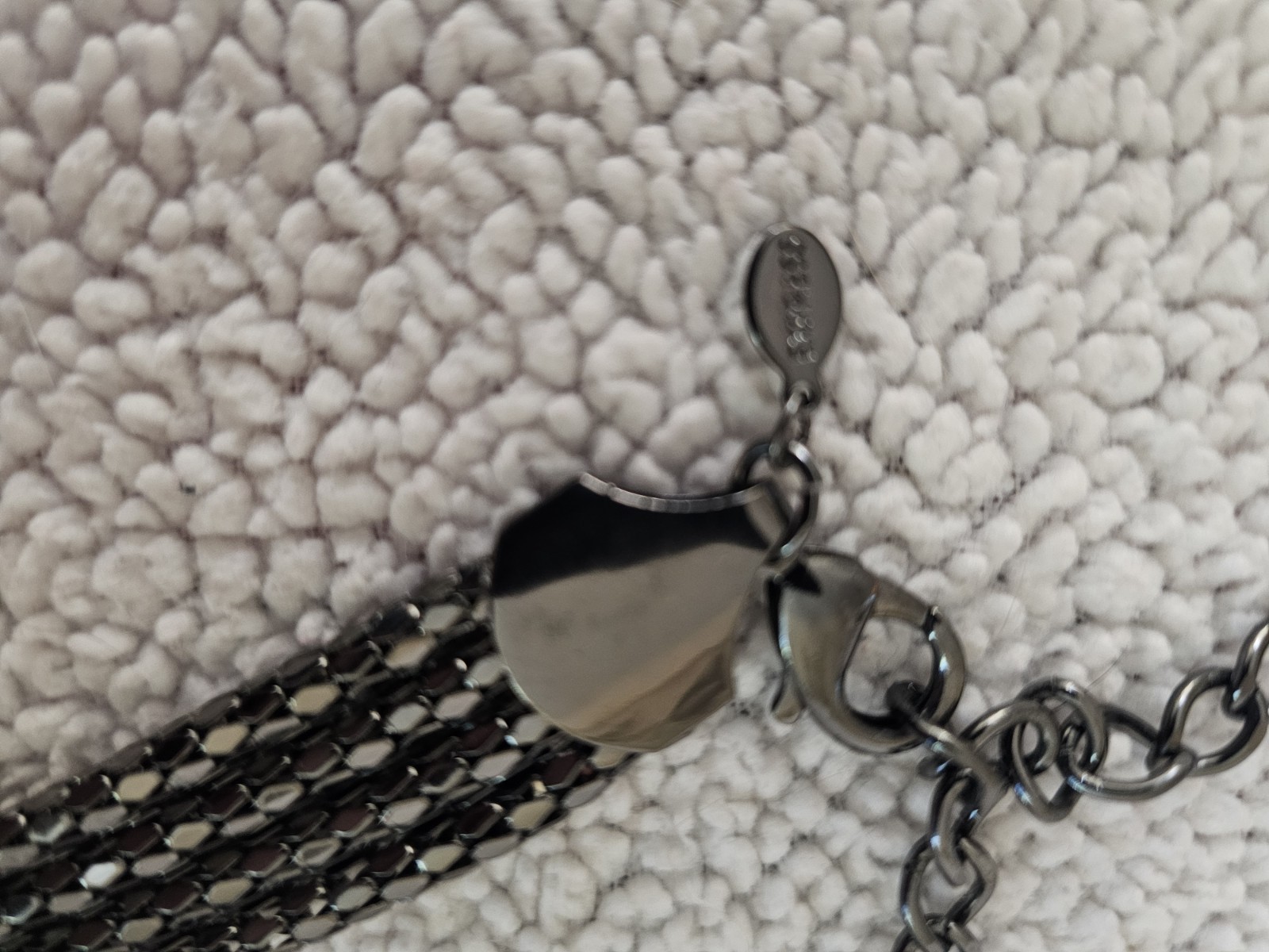 Express Beaded Necklace Fashion Statement Gunmetal Multistrand Knot Lobster Claw