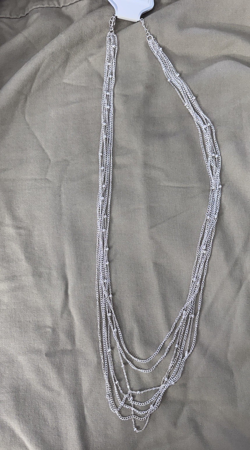 Silver multi row 6 strand necklace New Silver Tone Beautiful Any Ocasión