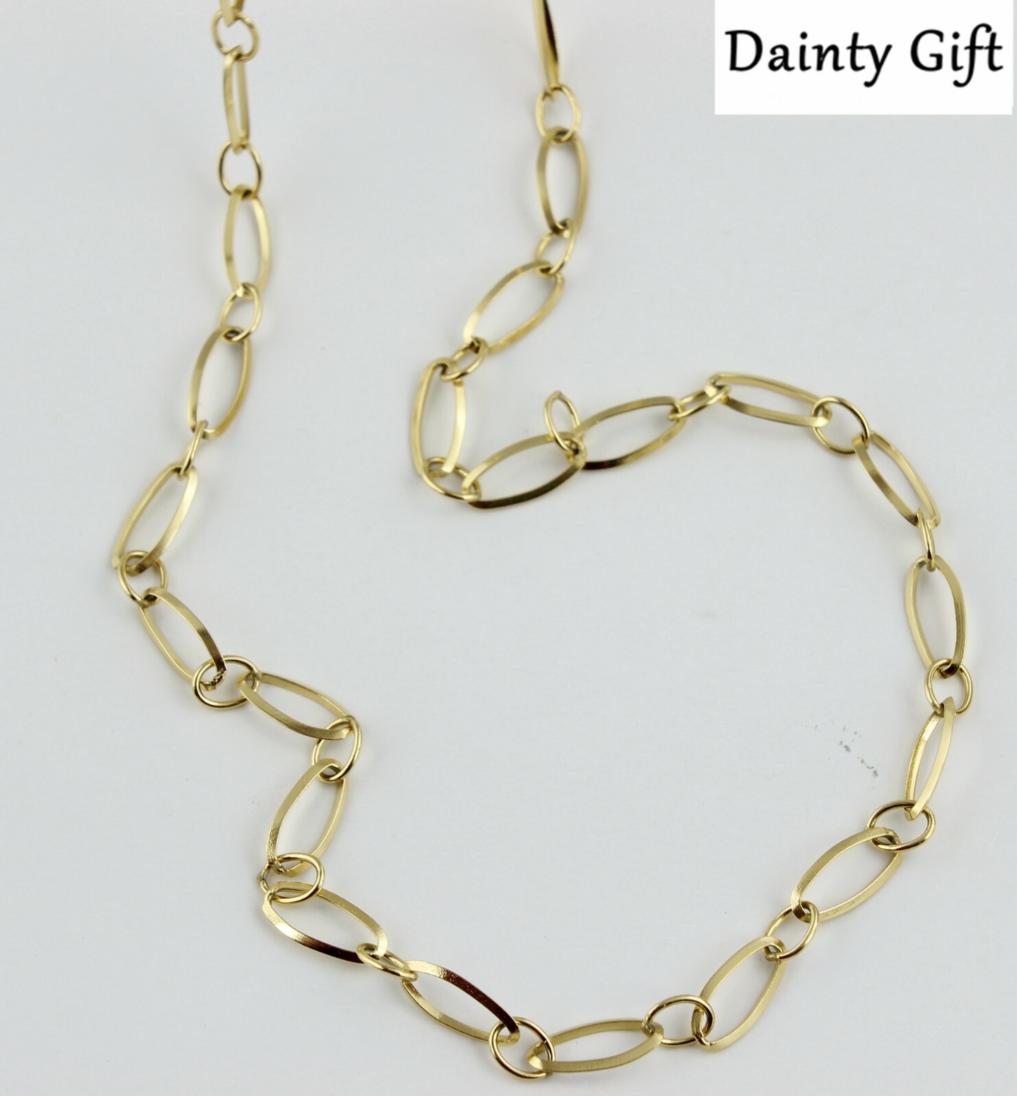 Gold Plated Titanium Stainless Steel Link & Connect Chain Choker necklace 17-19″