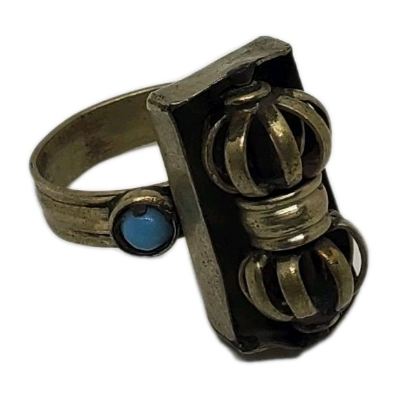 Anxiety Relief Spinner Vajra Turquoise Ring