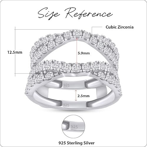 1.00 Ct.Double Infinity Ring Guard Enhancer in 925 Silver with