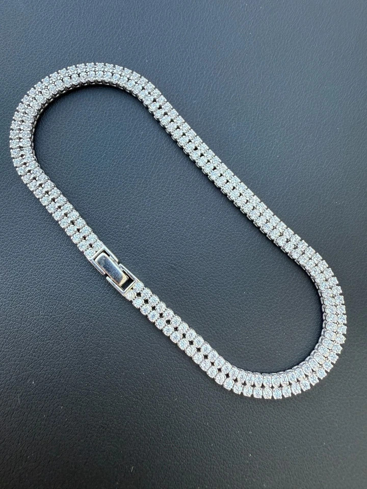 5ct Round Simulated Diamond Stunning Tennis Unisex Bracelet 14kWhite Gold Plated