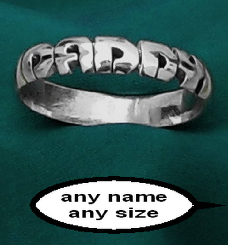 DAD,DADDY,STERLING SILVER FATHER ring BANDS ANY SIZE