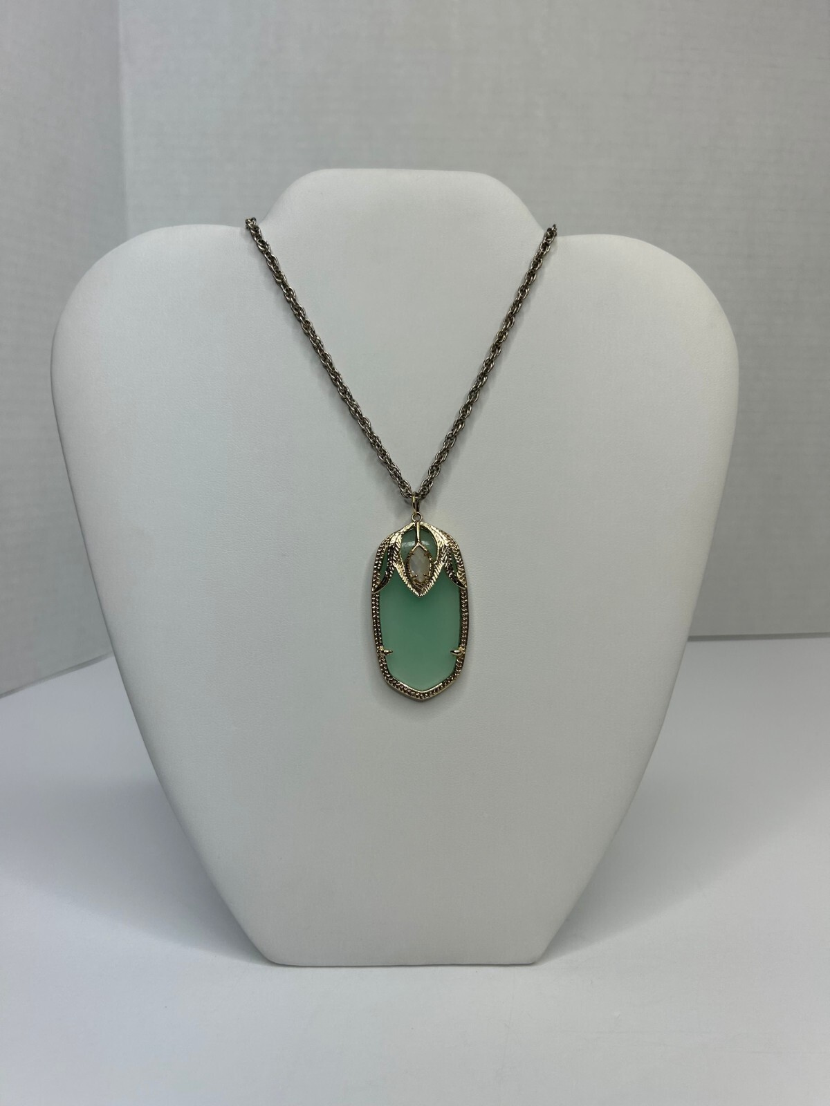 Kendrea Scott Necklace 30in Gold Tone Mint Green Chalcedony Roxanne Darby Rae