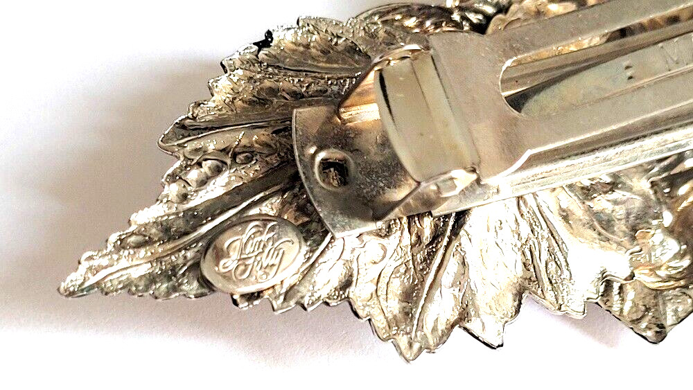 Kirks Folly Repousse Hidden Dragon Large Barrette 4 5/8ths Wide Made in France