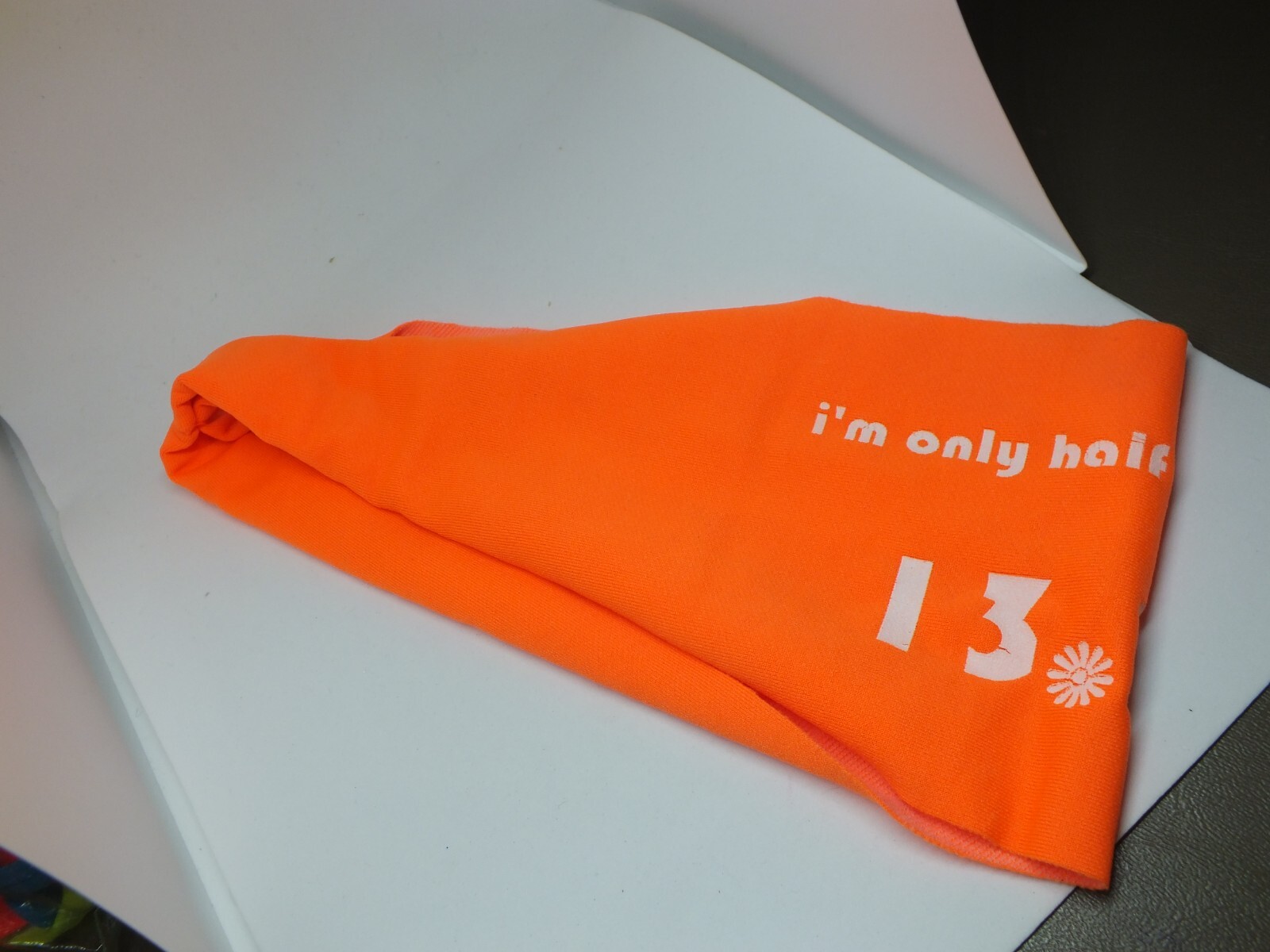 Beautiful Hair Jewelry Headband Fluorescent Orange “I’m only half Crazy 13.1”