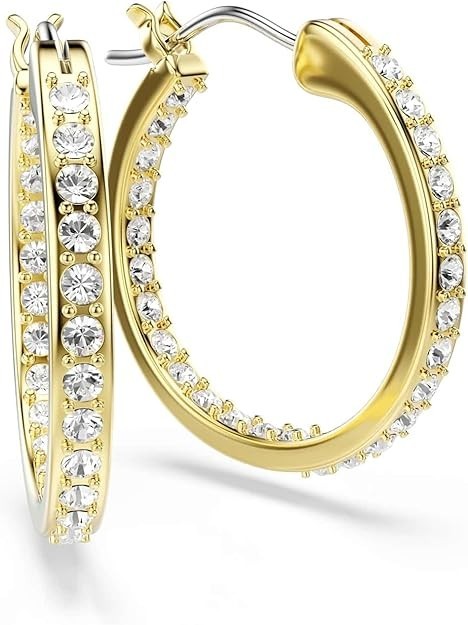 Swarovski Sommerset Hoop Earrings Small White Gold – 5735020 *NEW IN GIFT BOX*