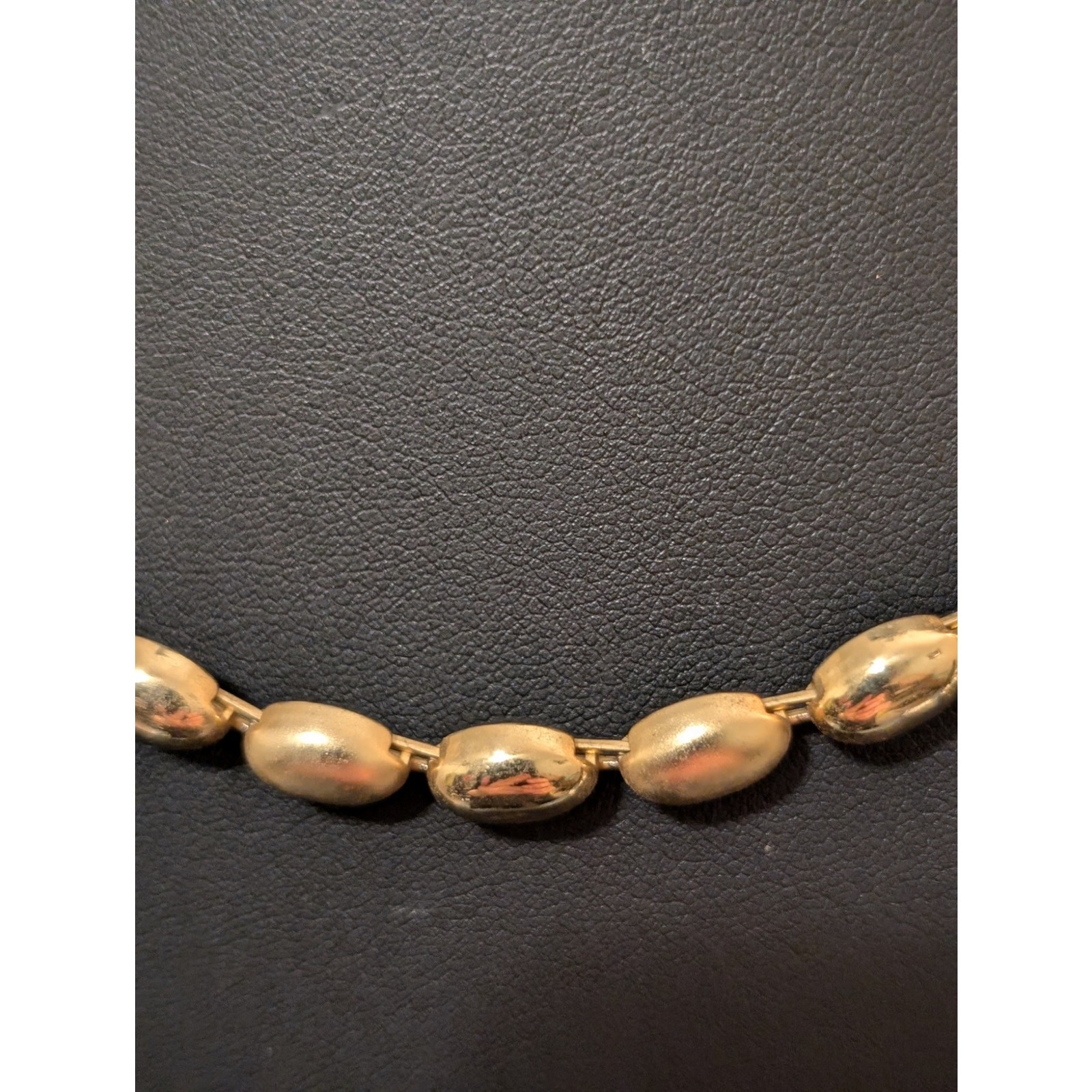Satin & Polished Finish Gold Tone Beaded 18″-20.5″ Necklace