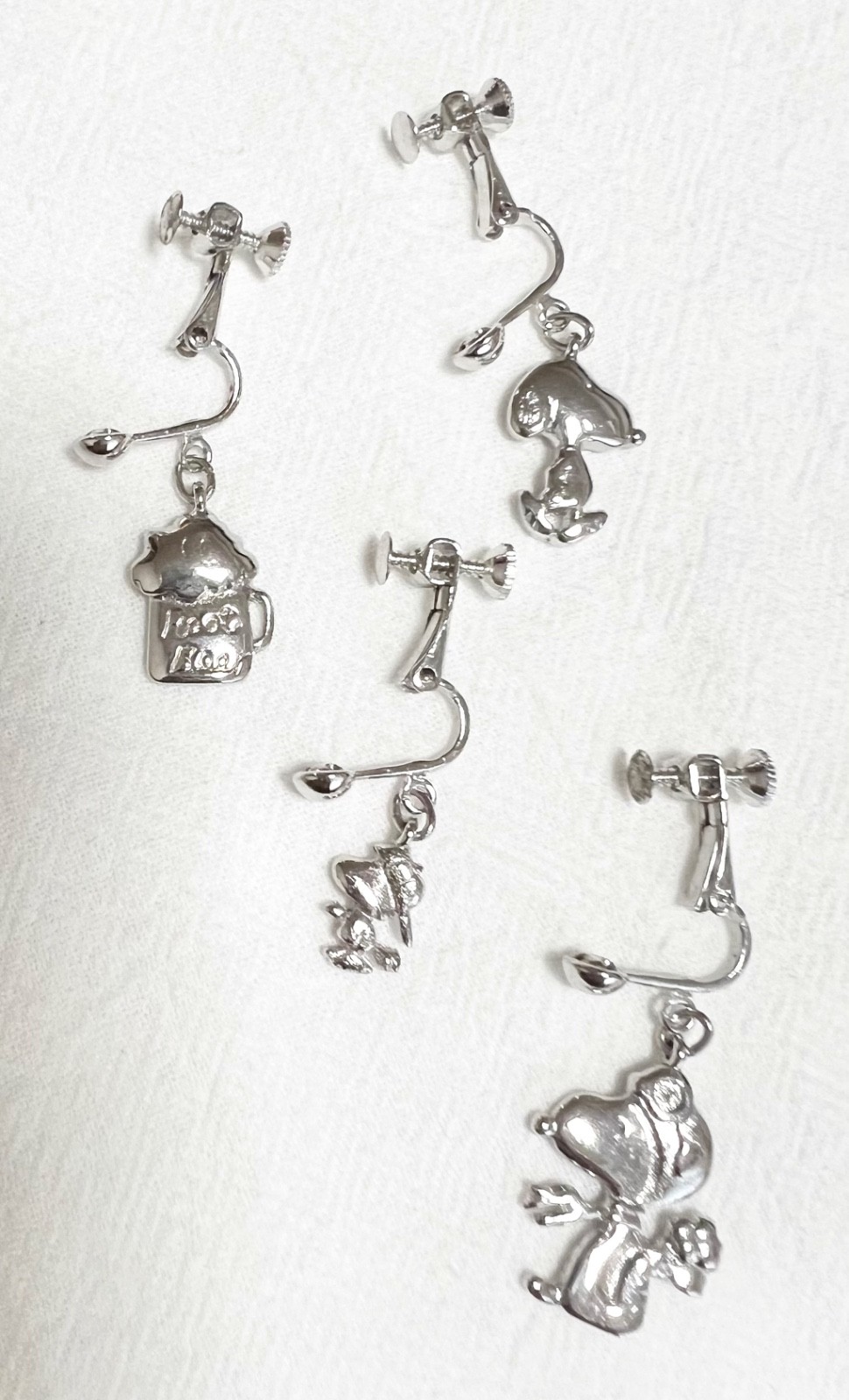 Peanuts Snoopy Joe Cool Woodstock Clip-On Earrings Set of 4 USJ Japan