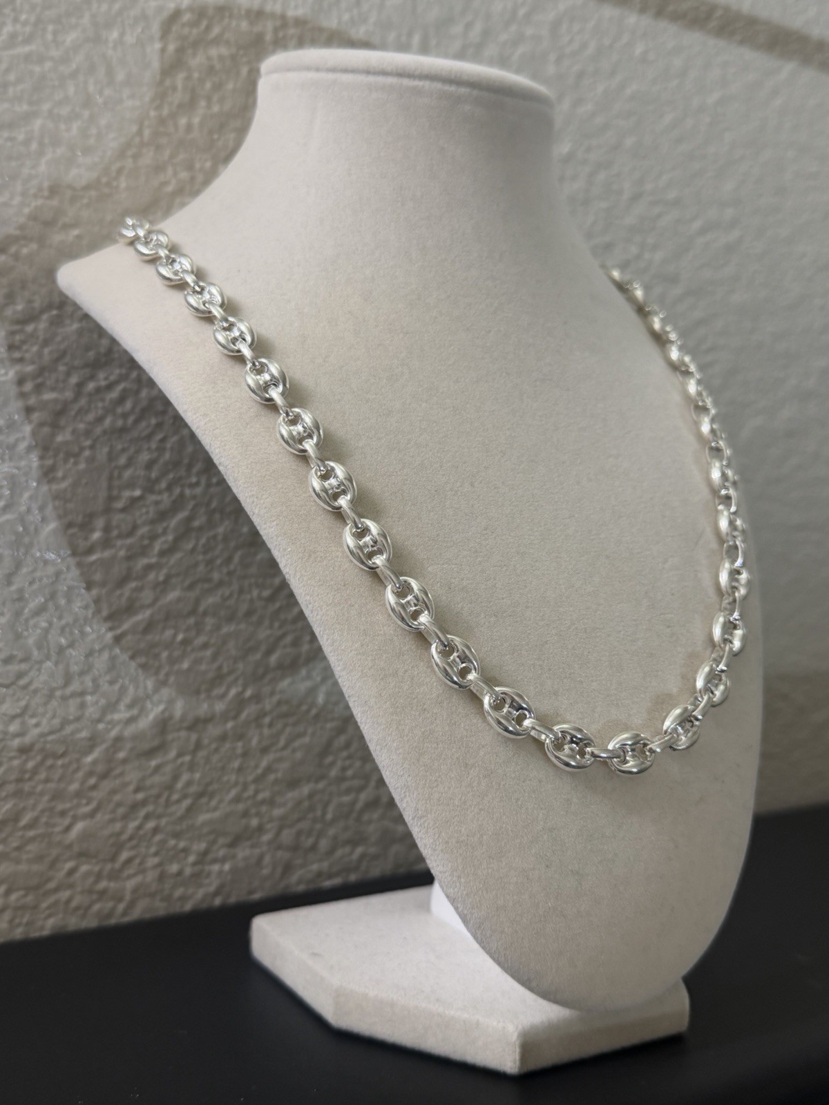 24 inch 9.1mm – 925 Sterling Silver Puff Mariner Chain