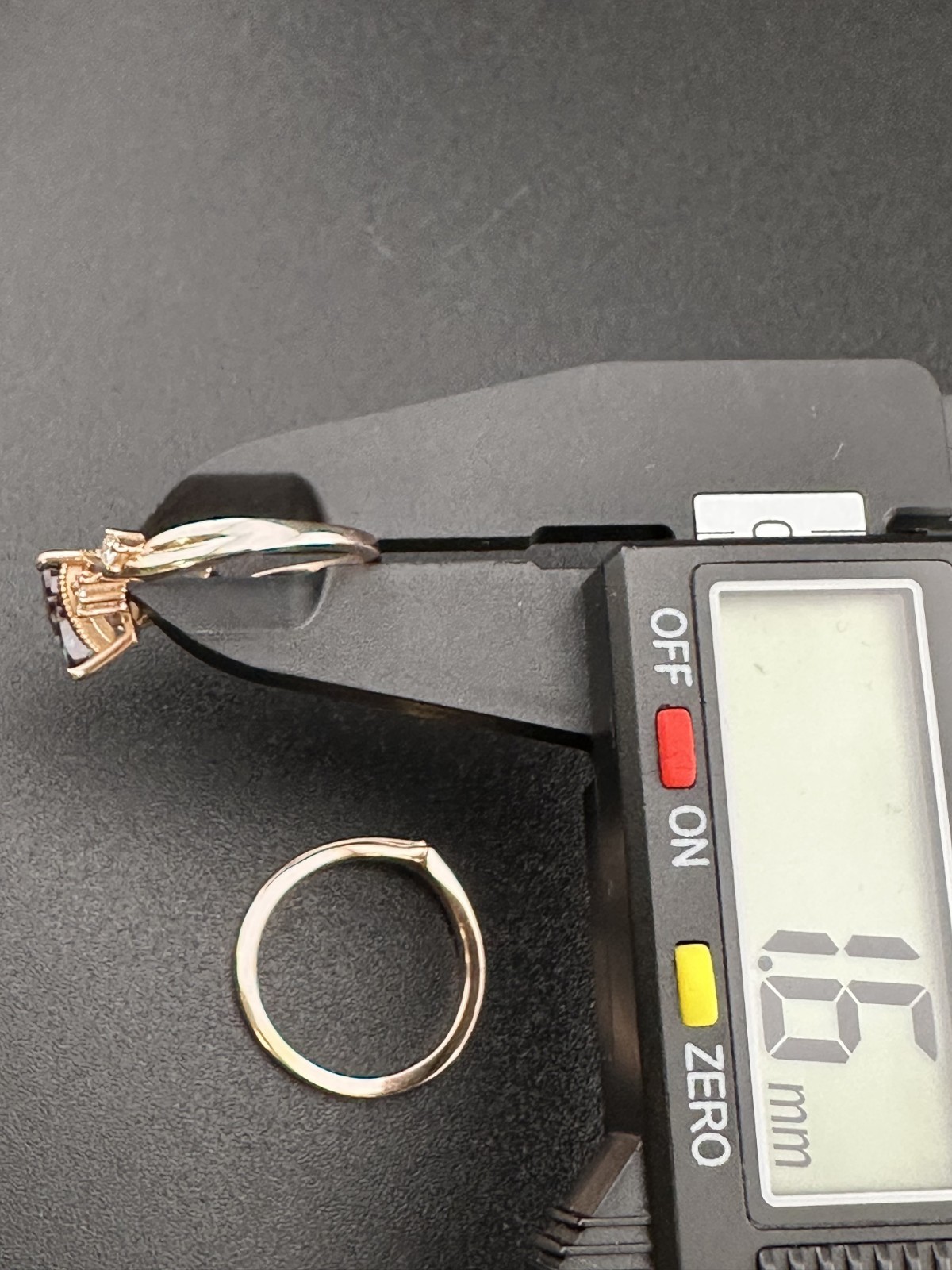 14k Rose Gold Simulated Alexandrite CZ 2pc Ring Set 4.00dwt