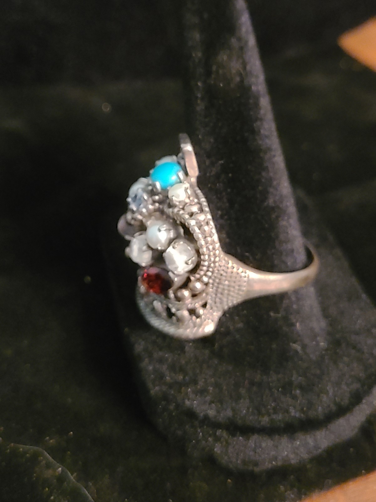 Nicky Butler SS 925 Multi-Gemstone Crown Ring Size 10