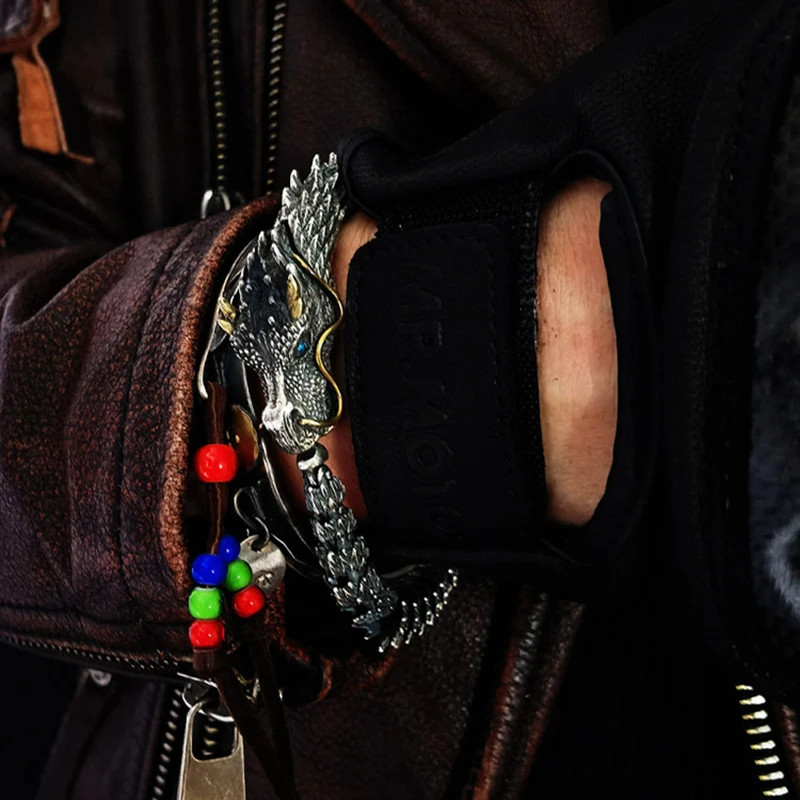 Tibetan Dragon Scale Bracelet Lucky Amulet Bangle Unisex Jewelry