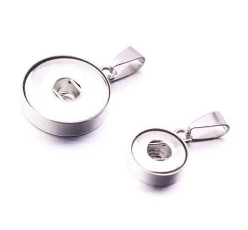 Mini Snap Jewelry Pendant Plain Stainless Fits 12mm Petite Ginger Charms .875″