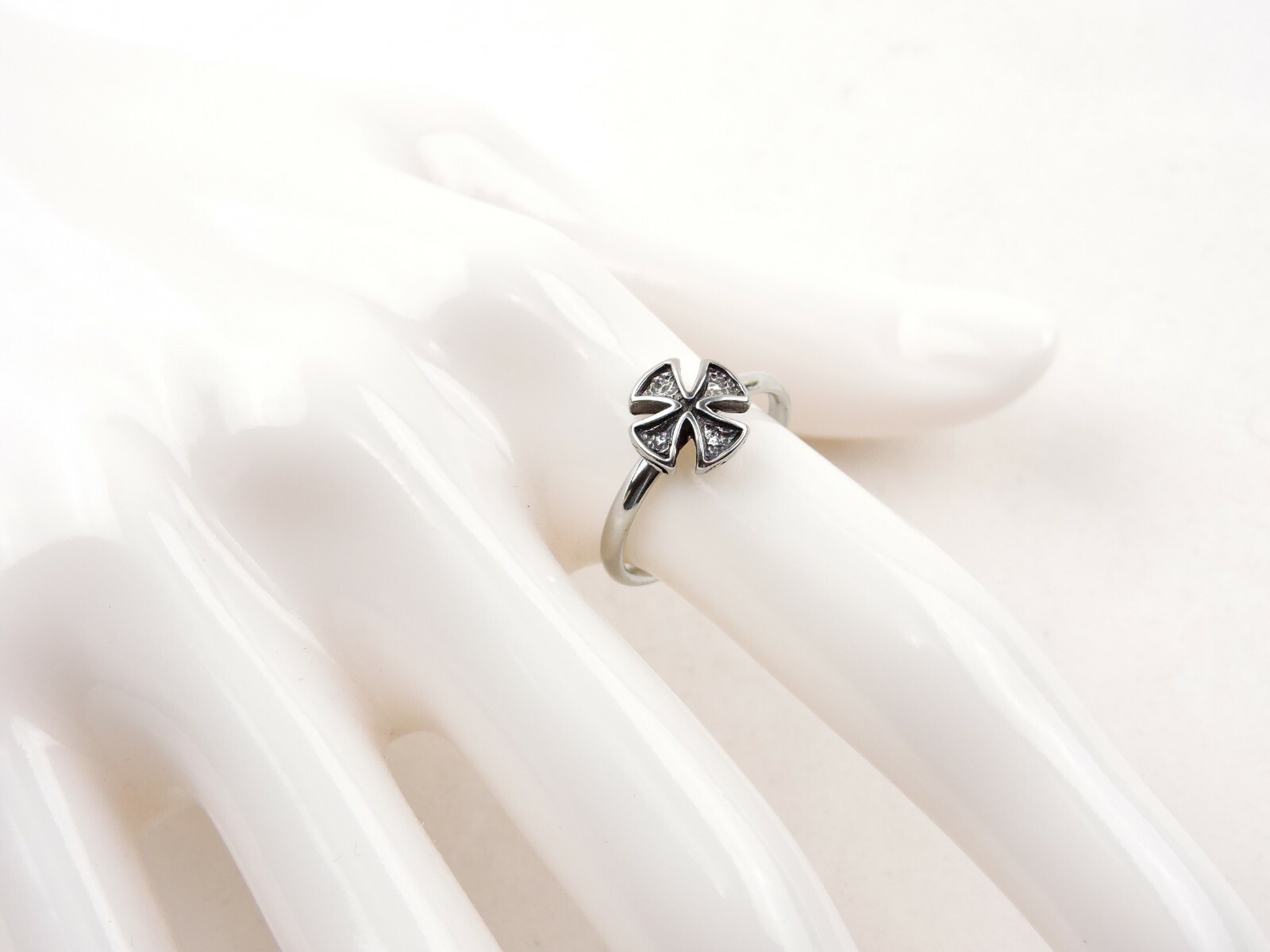 Stainless Steel Iron Cross Ring – Free Gift Packaging