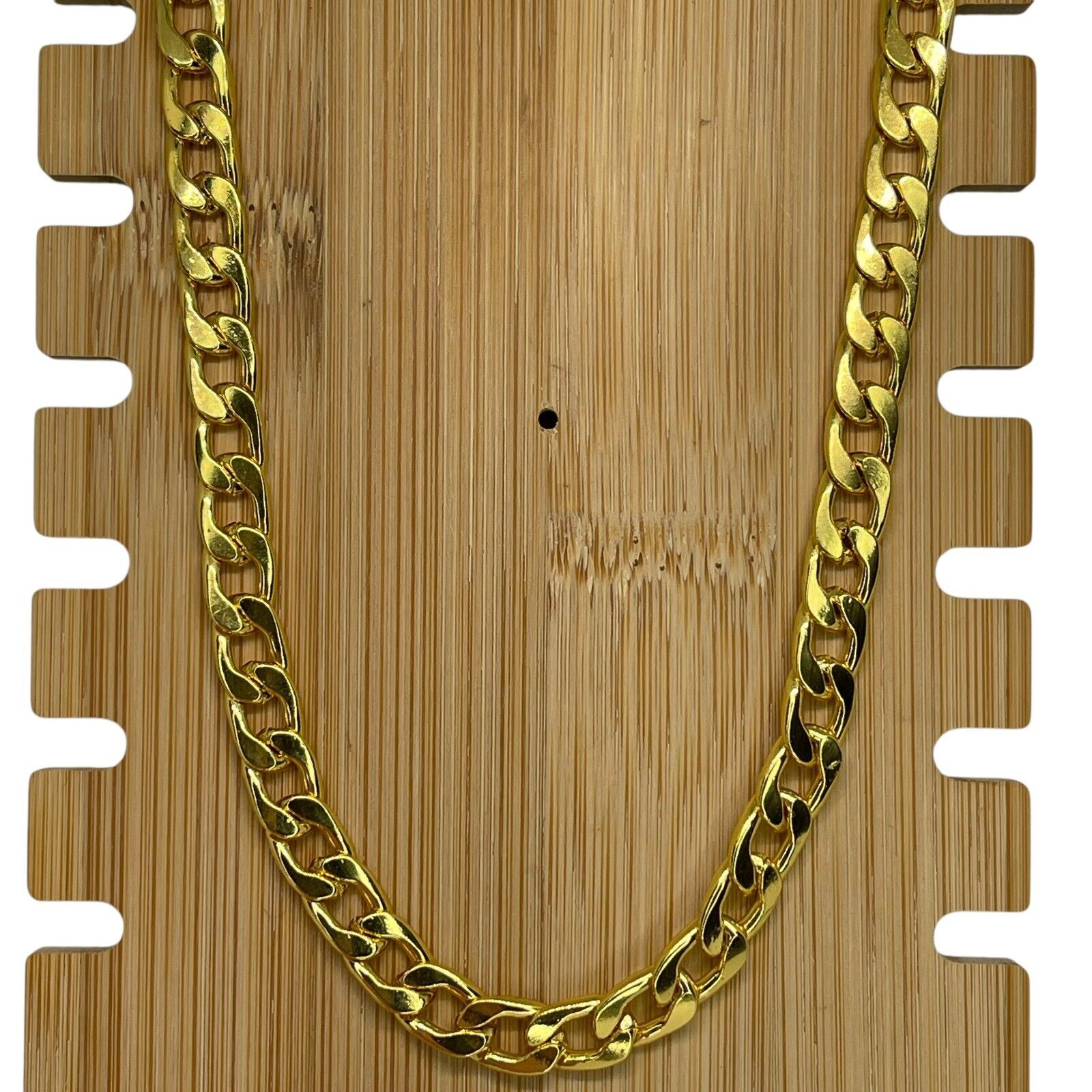Gold Plated Cuban Chain Necklace Mens 24” (8mm) Bling Flashy Everyday Wear Thick