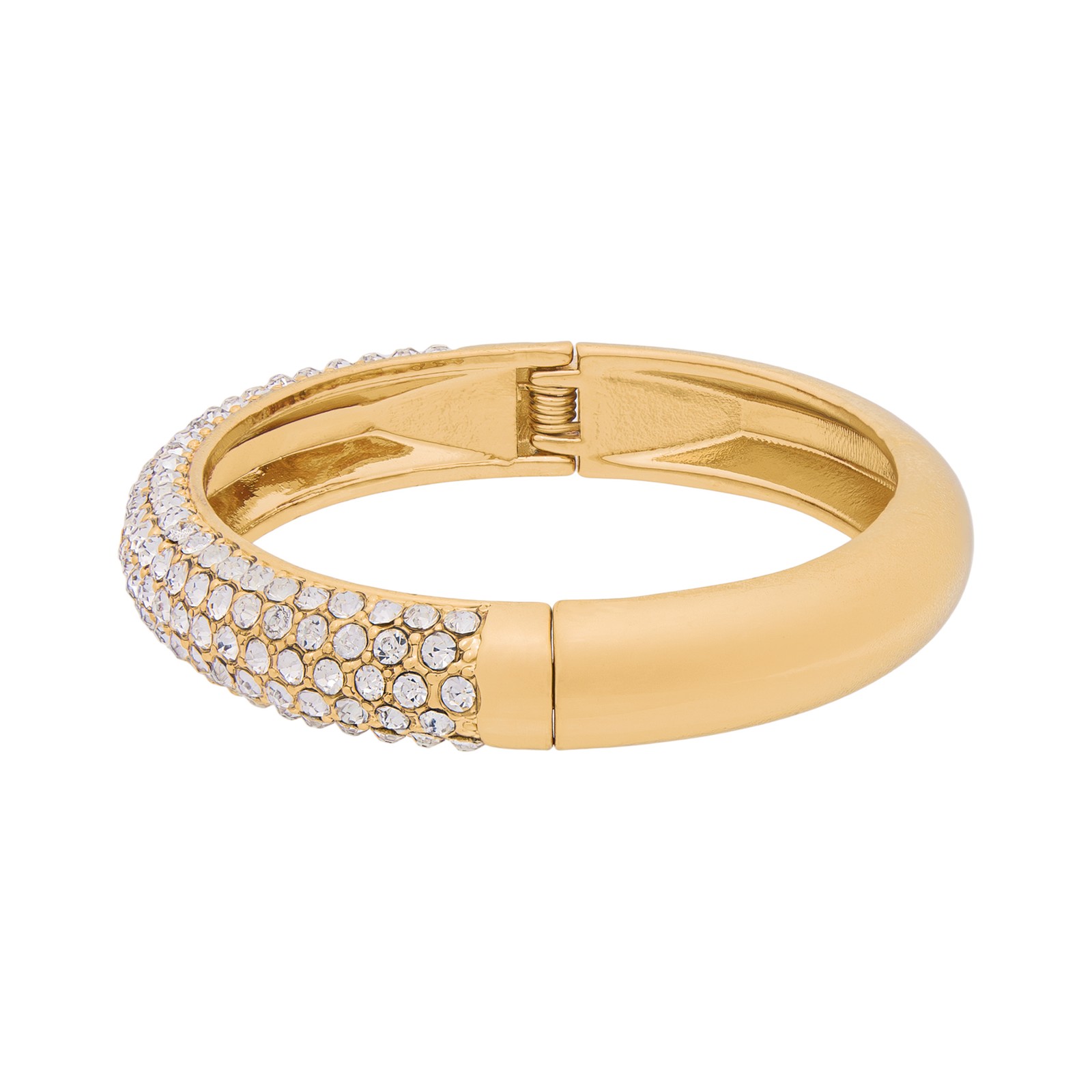 Women’s Gold-Tone Pavé Rhinestone Bangle Bracelet Elegant Statement Jewelry