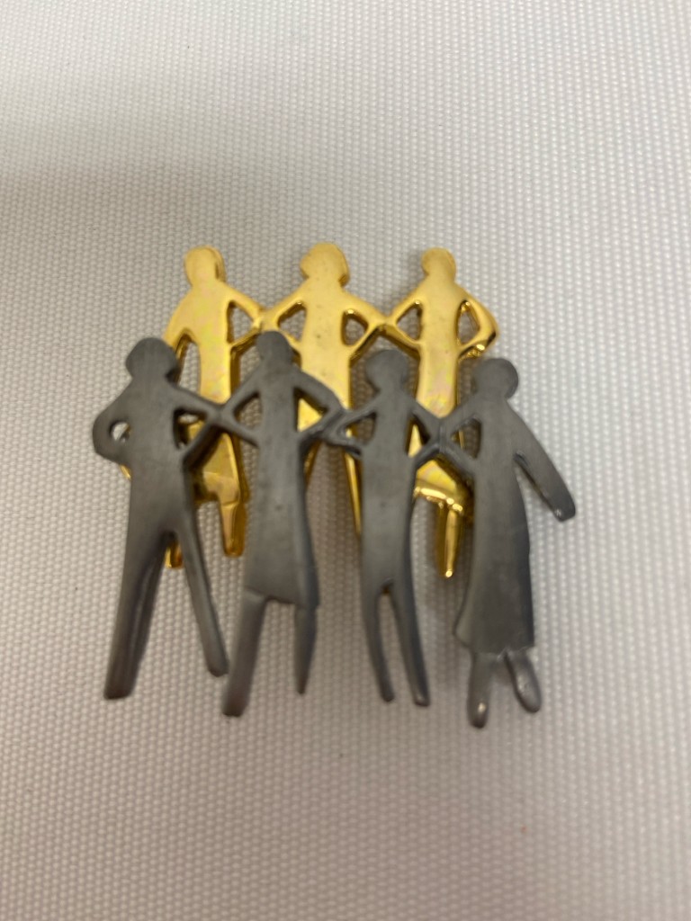 Silver Color Gold Color People Pin