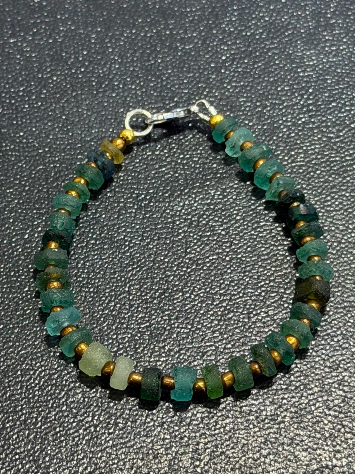 Ancient Roman Glass Bracelet Handmade Beaded Antique Vintage Authentic Gemstone