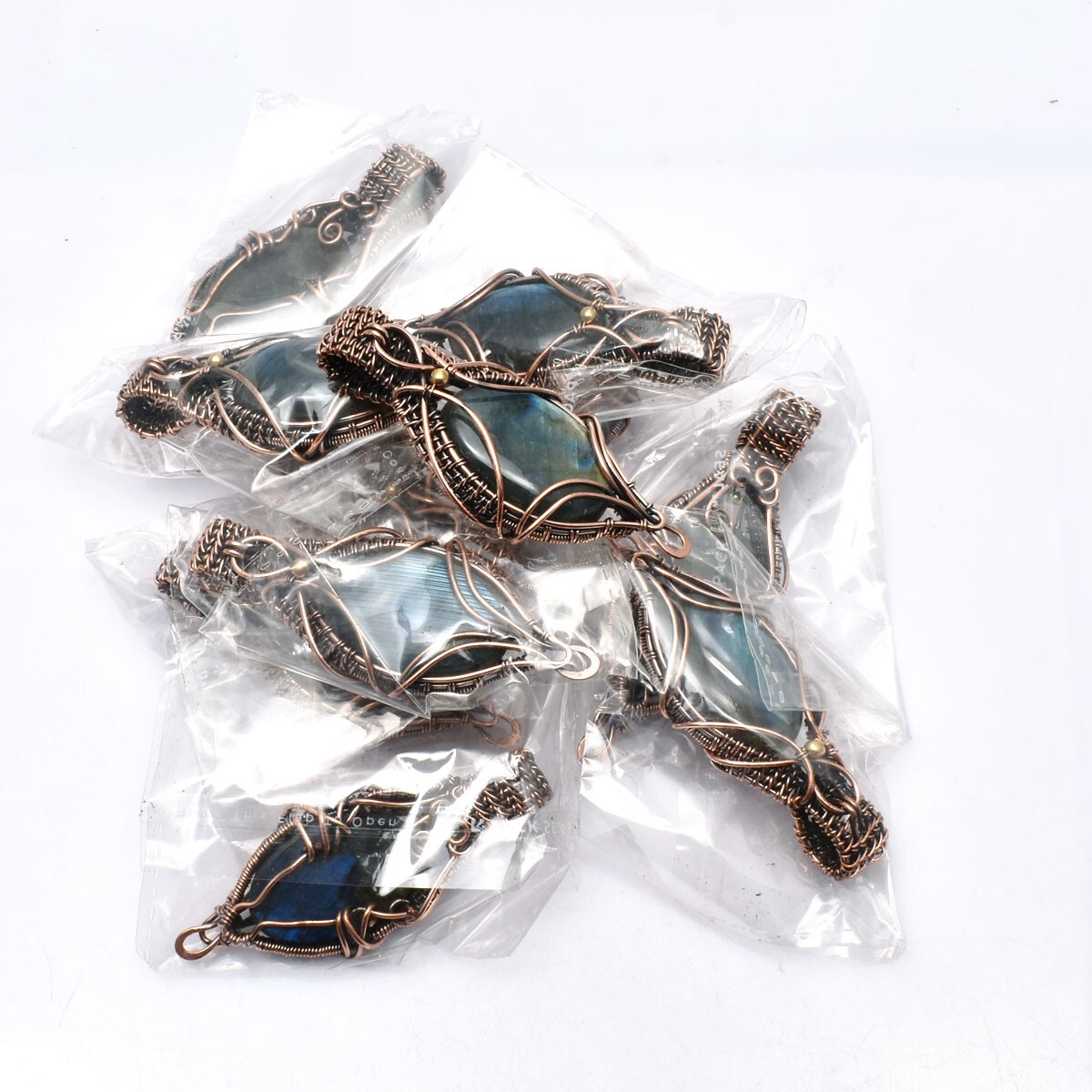 Labradorite Copper Wire Wrapped Pendant Jewelry Festival Gift CCP-002