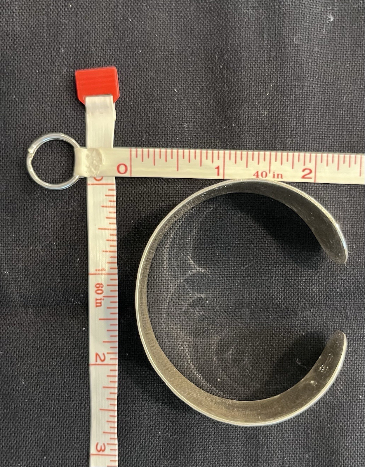 Vintage 925 Sterling CUFF BRACELET LIGHT HAMMERED 1 Oz (30g) Weight Monographed