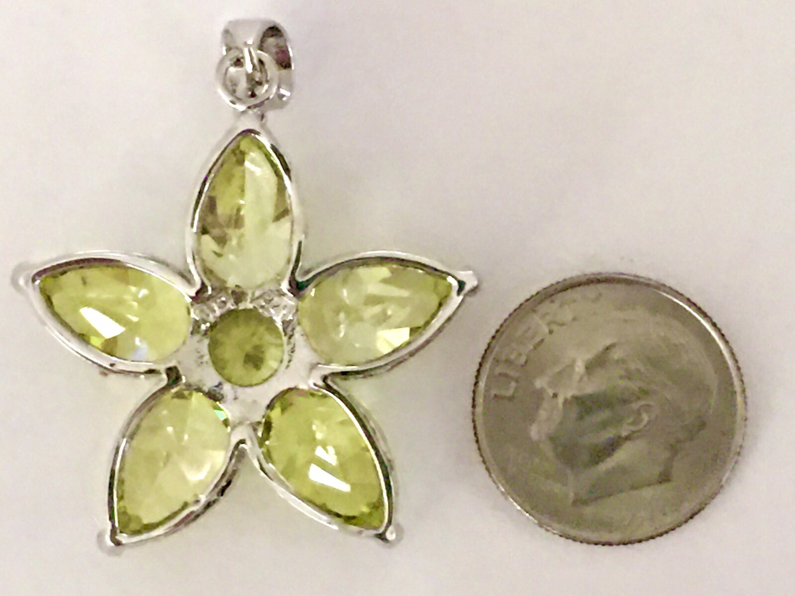 NWOT ~Designer NS 925 STERLING SILVER Vivid Yellow CZ Star Pendant for Necklace