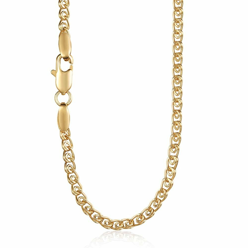 3mm Womens Female Snail Link Necklace Yellow Gold Plated Chain 20 inches