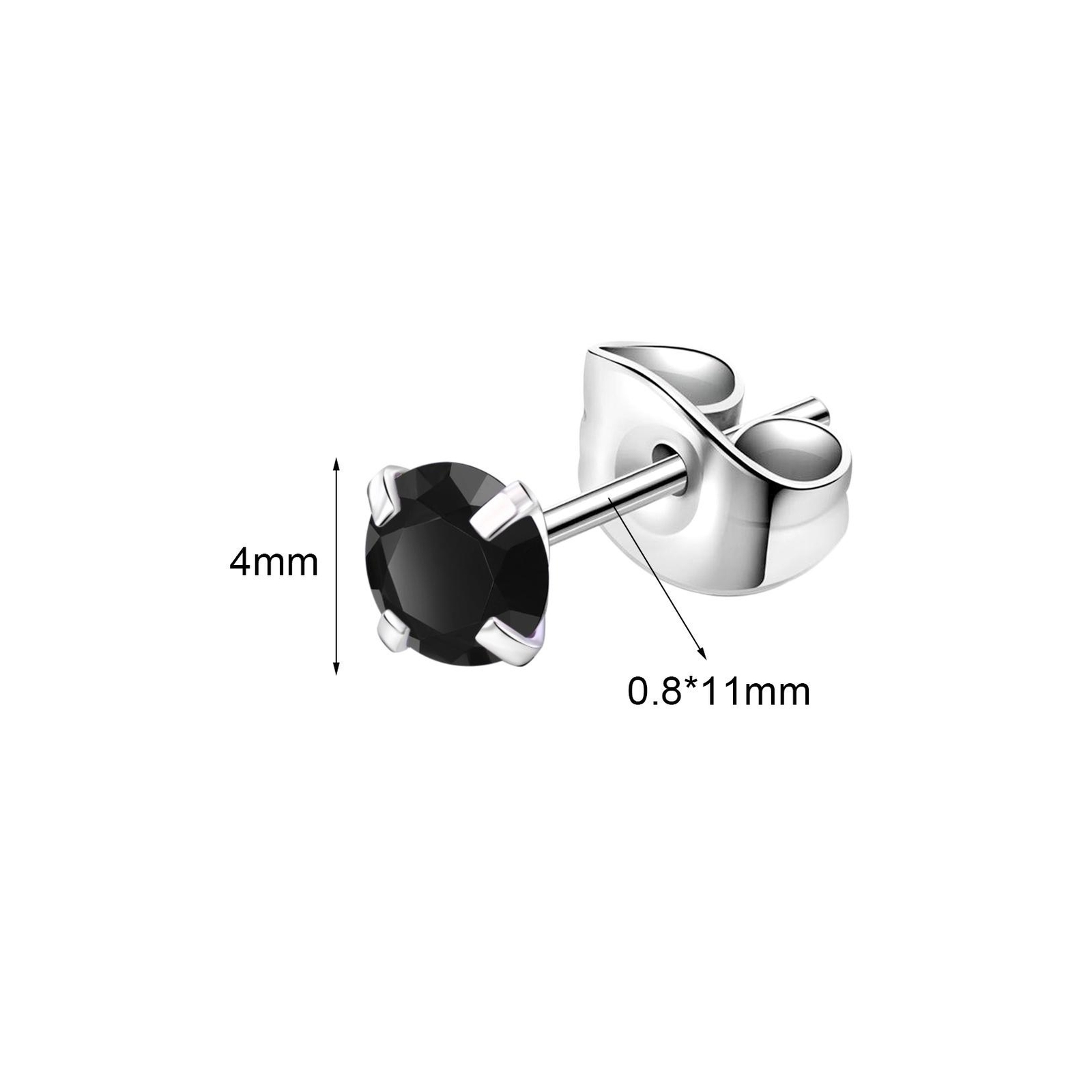 1 Pair 20G Stainless Steel Stud Earrings CZ Ear Studs Cartilage Piercing Jewelry