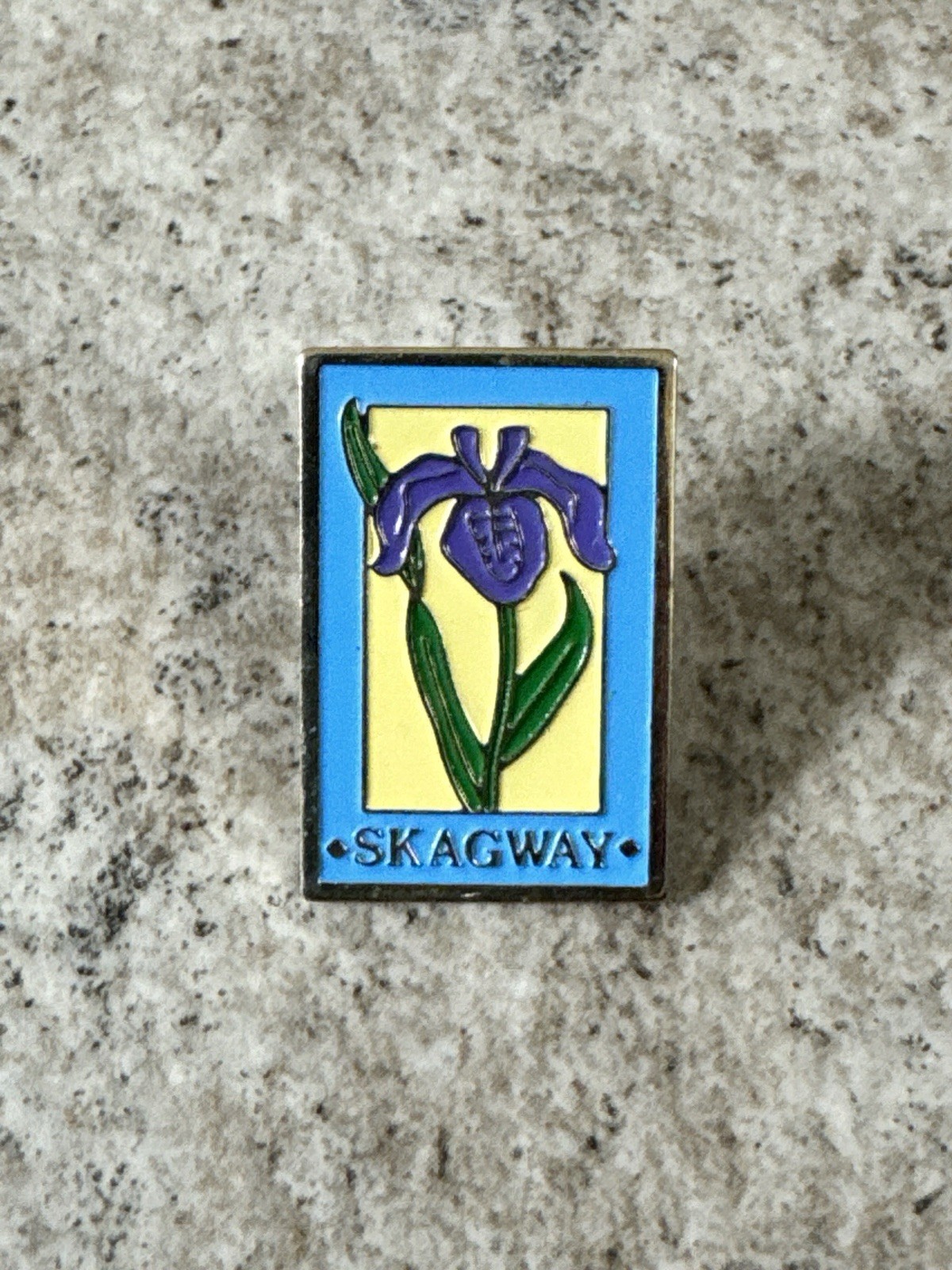 Vintage USPS Stamp Replica Pins Set Vermont State Flower New York Iris Flag