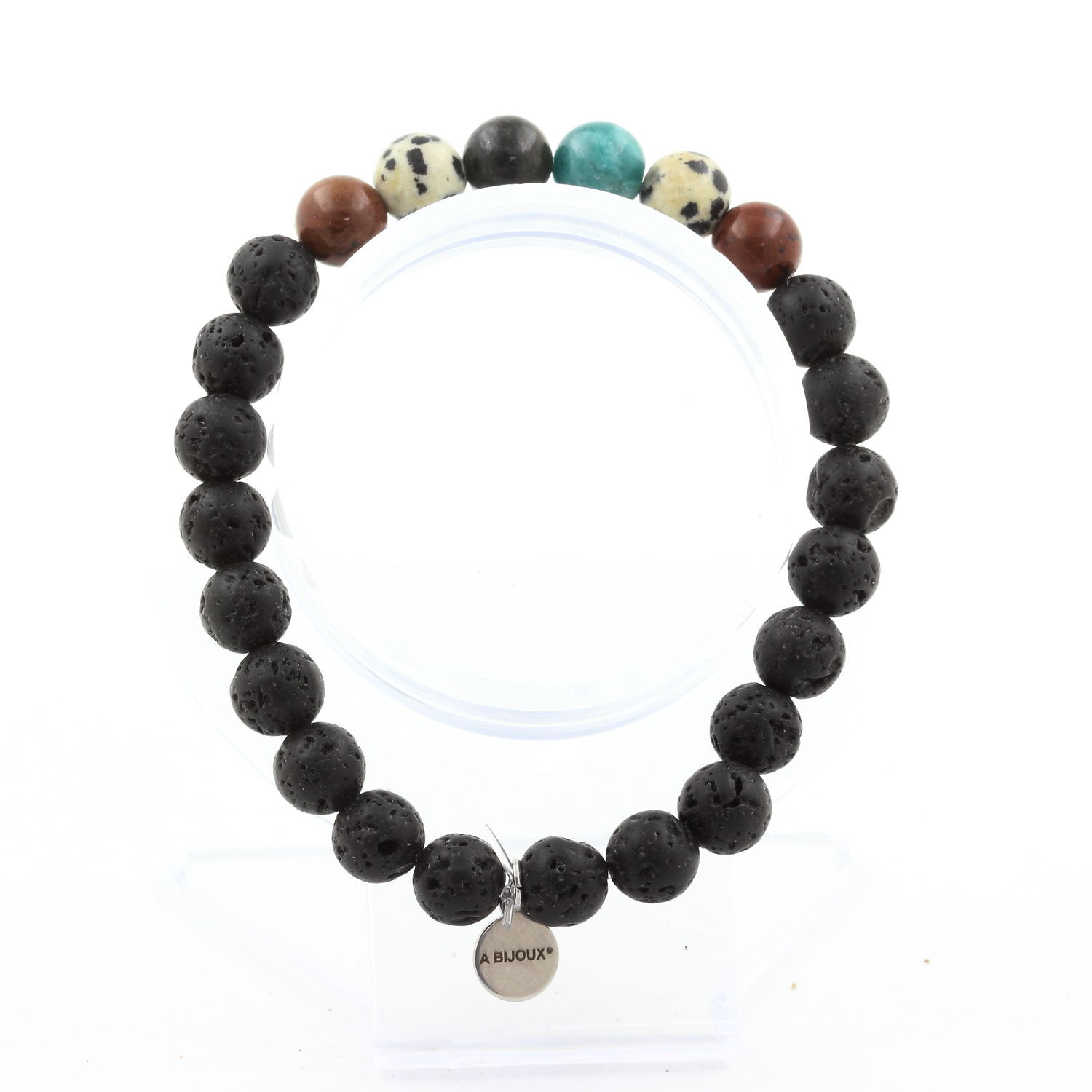 Emerald Bead Bracelet From Zambia + Mahogany Obsidian + Jasper Made In Fr