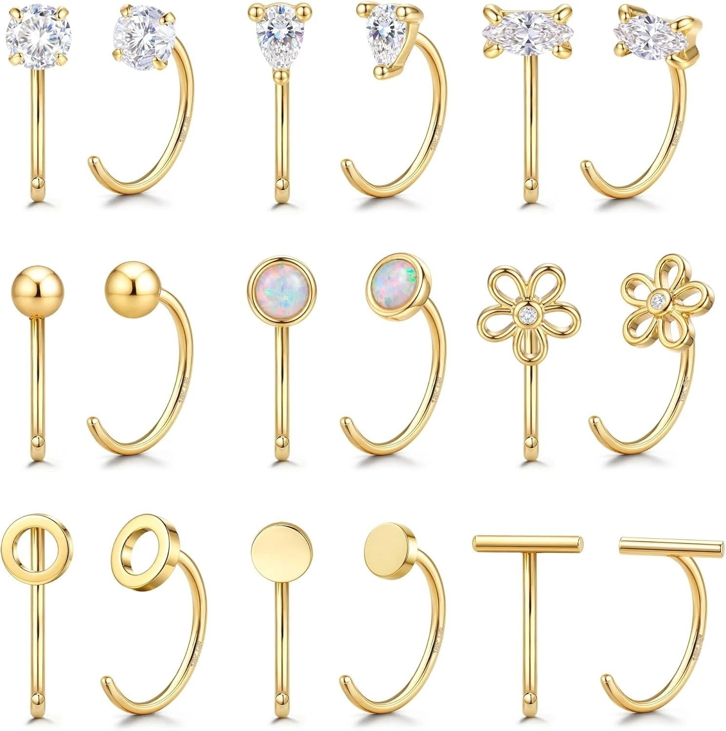 Half Hoop Huggie Earrings for Women Gold Silver Plated Ardant Backless Earrings