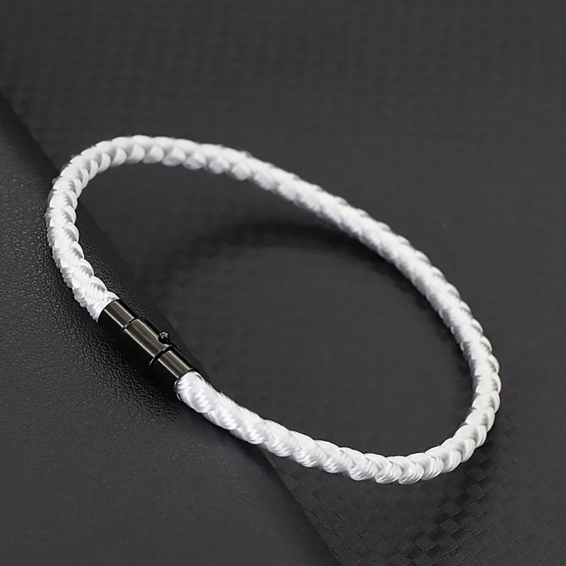 Red Rope Bracelet Handmade Magnetic Buckle Colorful Thread Layered Jewelry