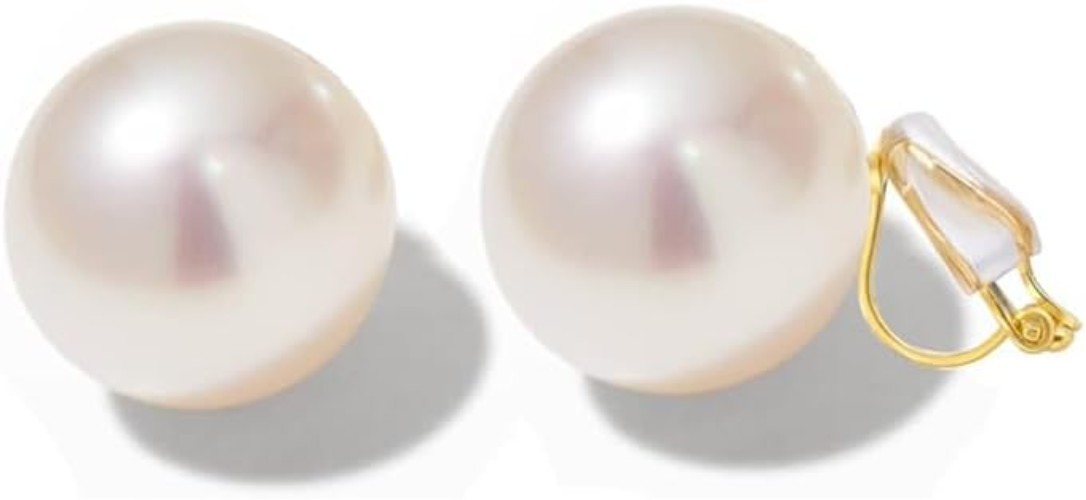 Pearl Clip on Earrings for Women Drop Clip Earrings for Women Gold Plated Whi…