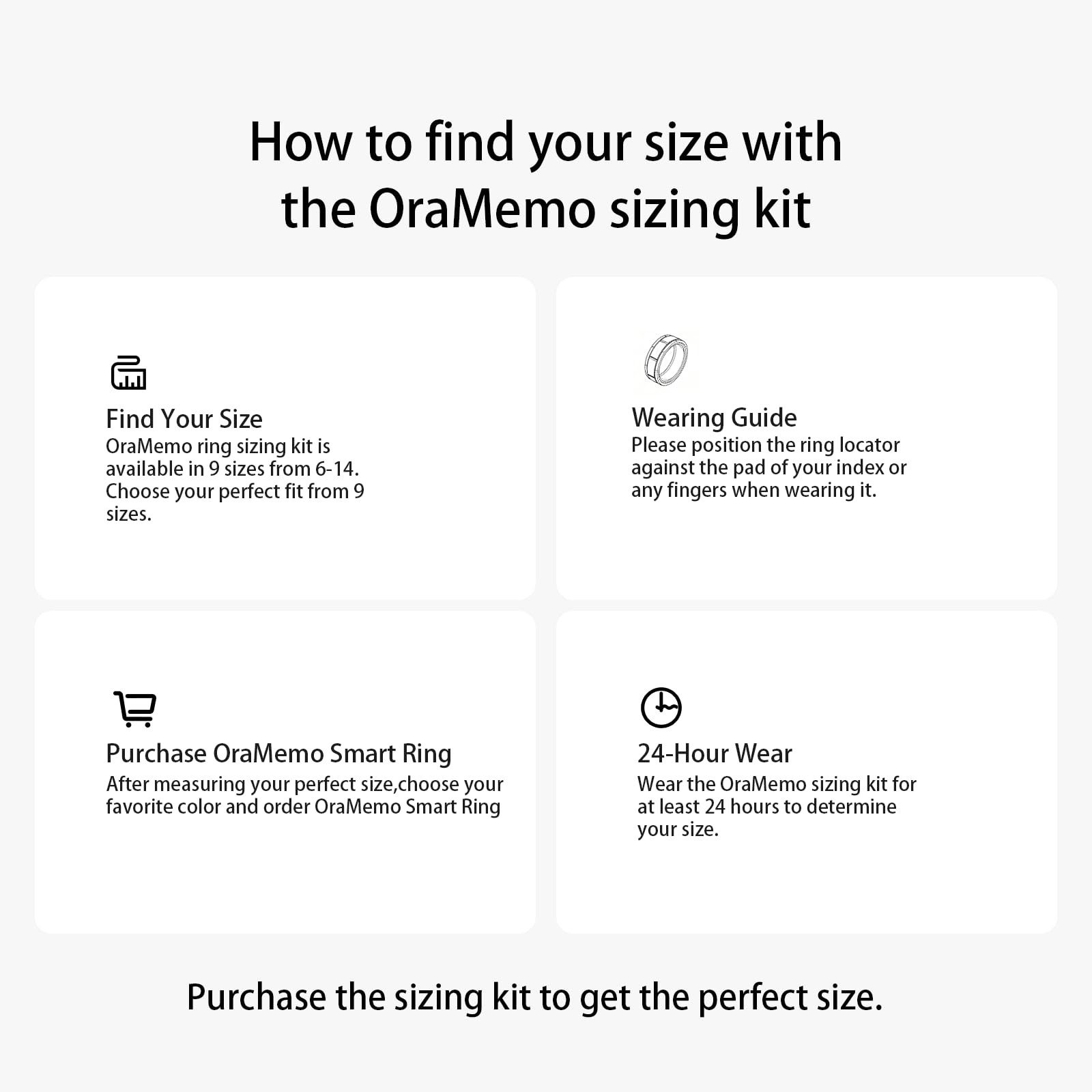OraMemo Sizing Kit 1.0, Size Before Buying the Smart 6-14,