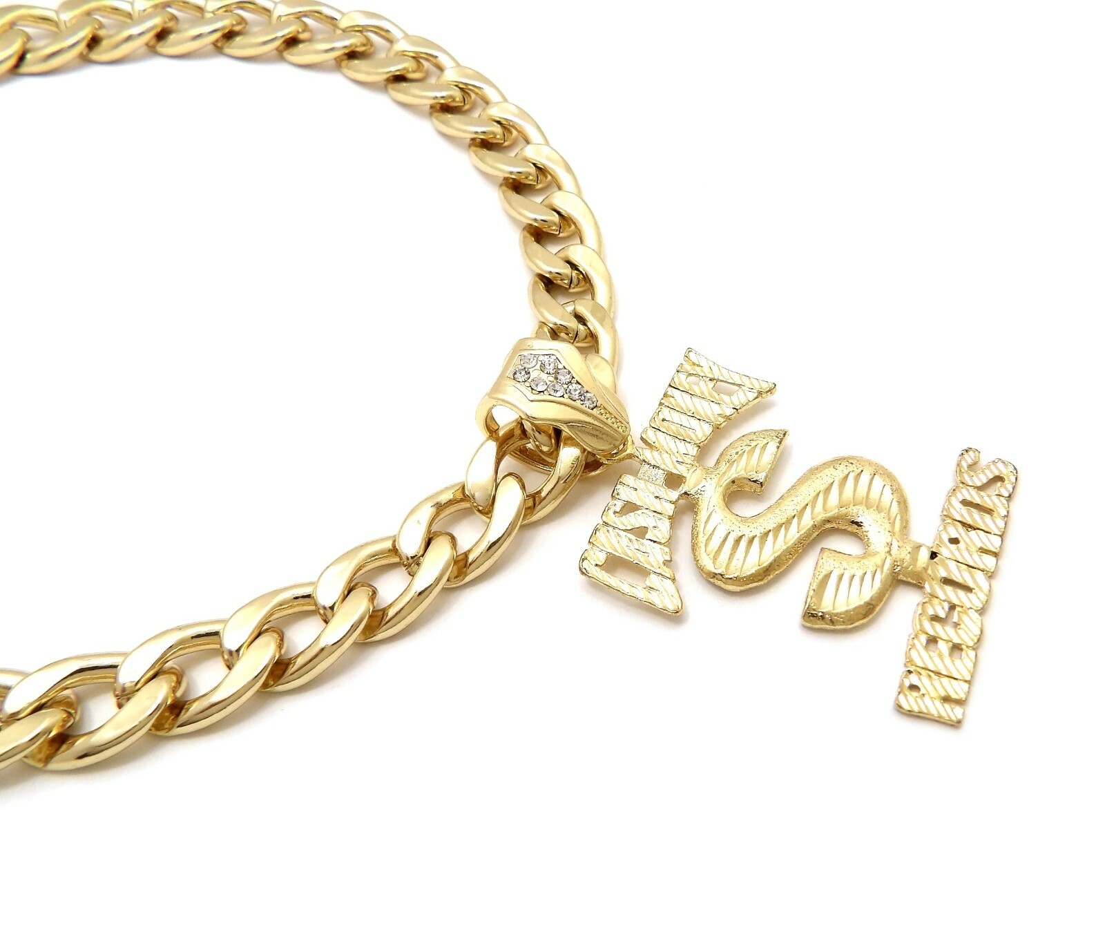 ICED HIP HOP CASH MONEY RECORDS PENDANT 11mm 18″ 20″ CUBAN CHOKER CHAIN NECKLACE