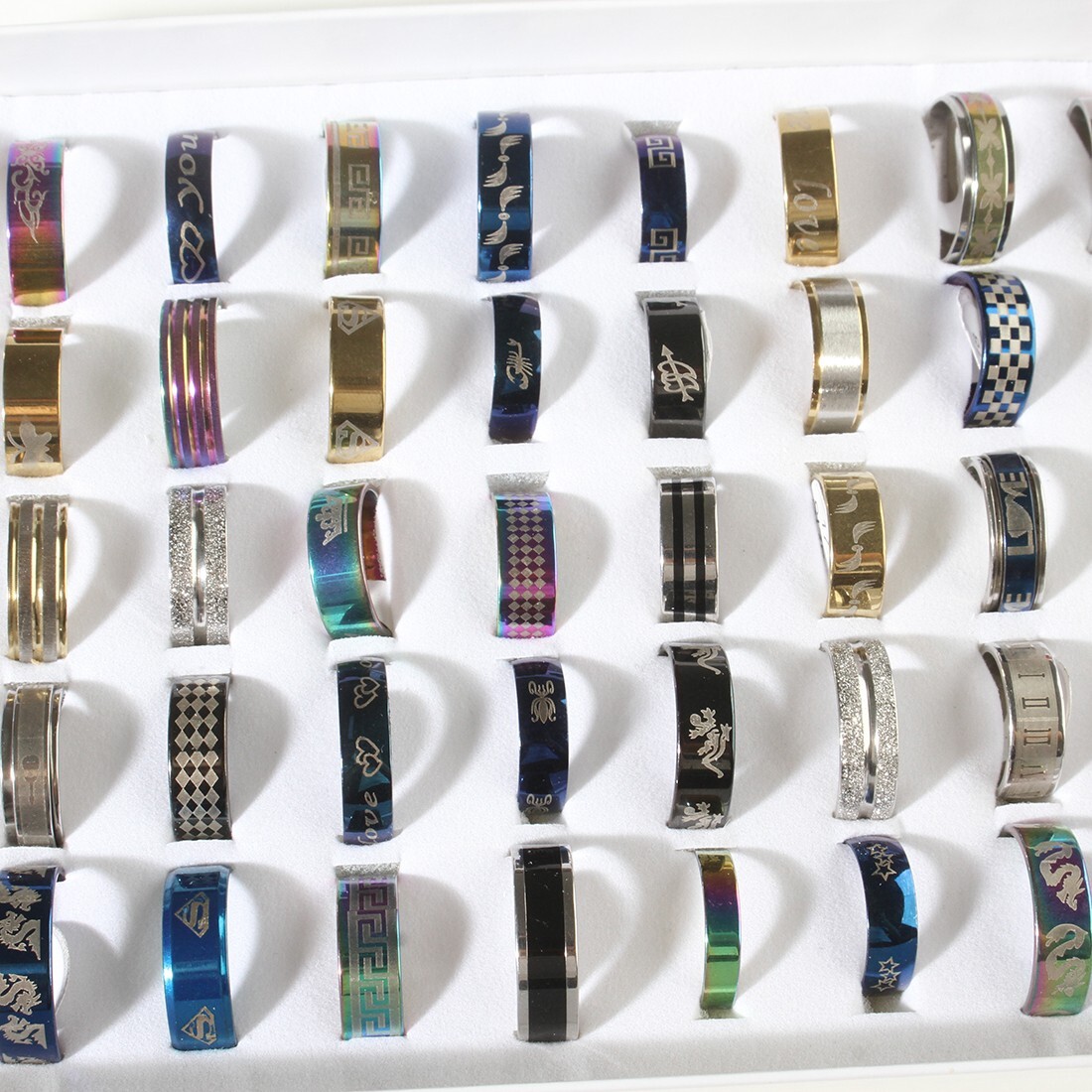 LOT 50pcs Stainless Steel Rings Wholesale Men Women Fashion Jewelry lot