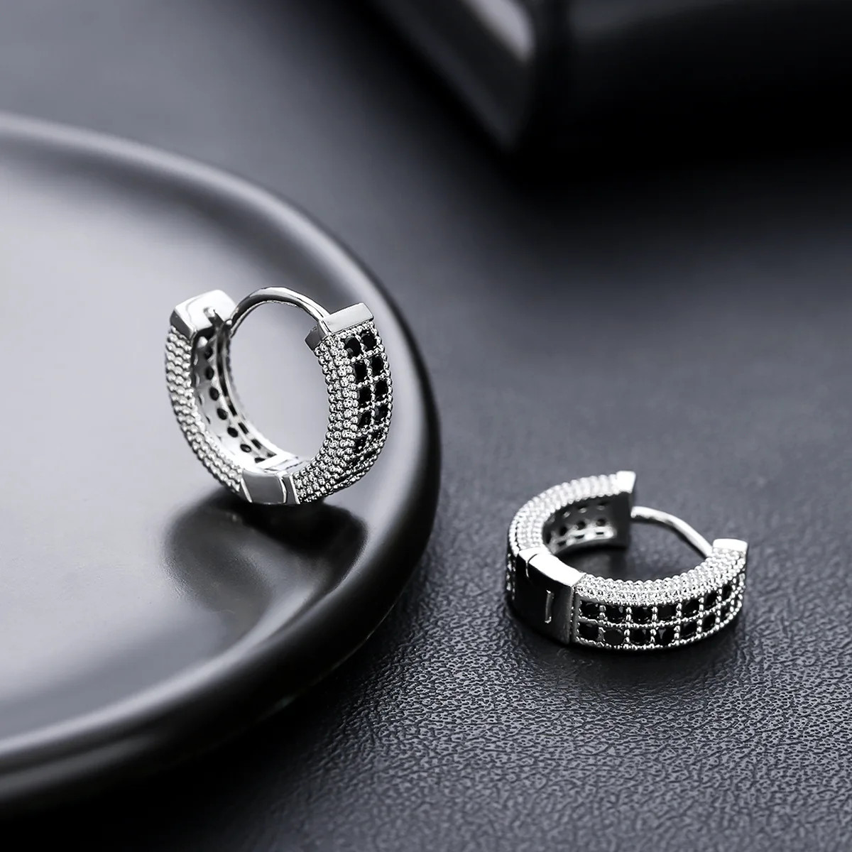 Female Male Multicolor Zircon Small Round Hoop Earrings For Men Women Minimalist