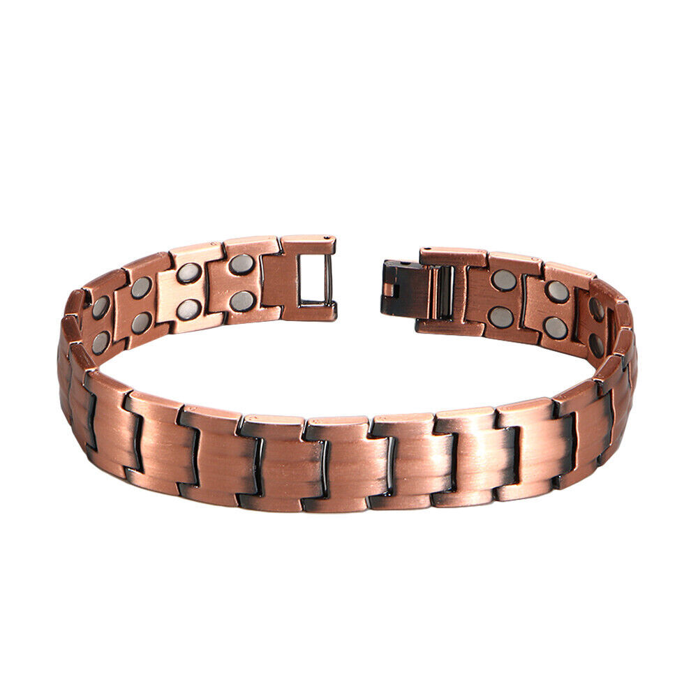 1/2x Men’s Bracelet Magnetic Therapy Arthritis Pain Relief Pure Copper Bangle US