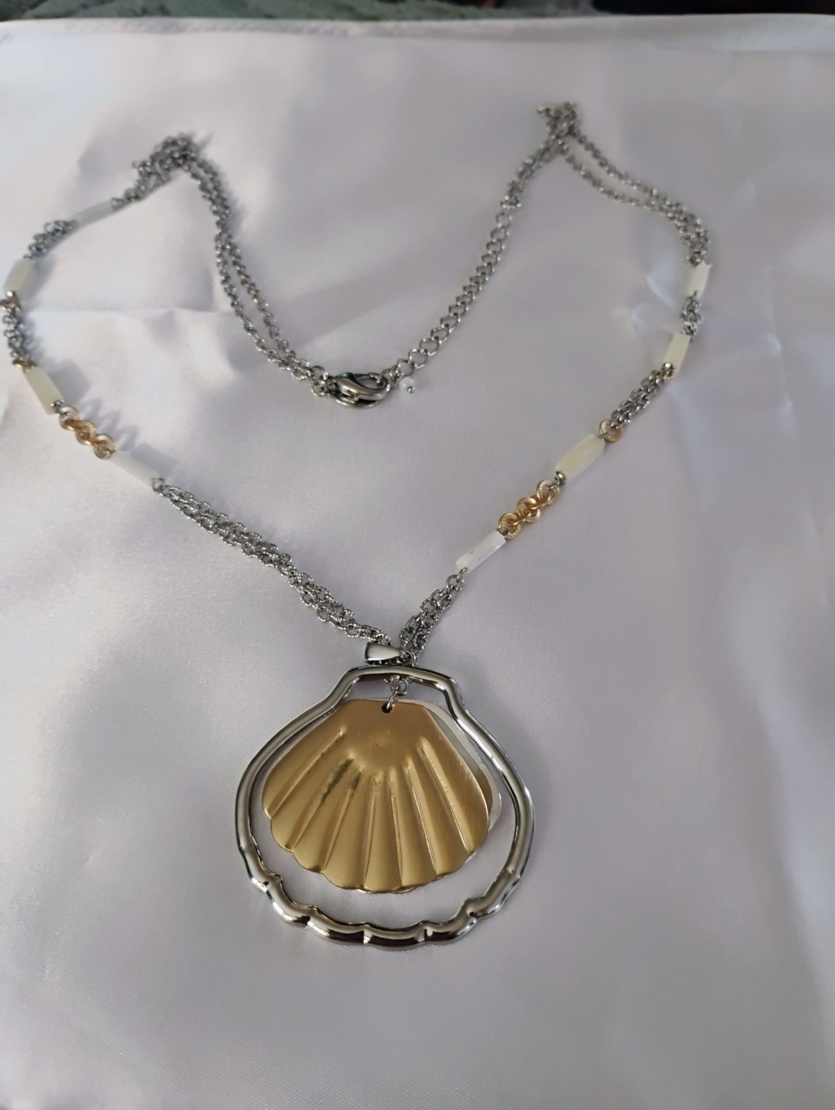 Chico’s Nautical Necklace Gold and Silver Toned Adjustable Length