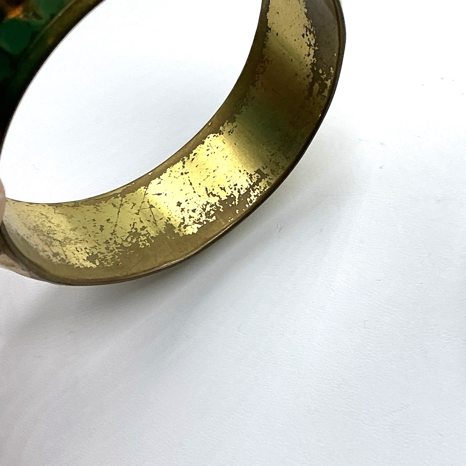 Lot of 3 Brass & Brass Plated Bangle Bracelets Hammered Copper Accents
