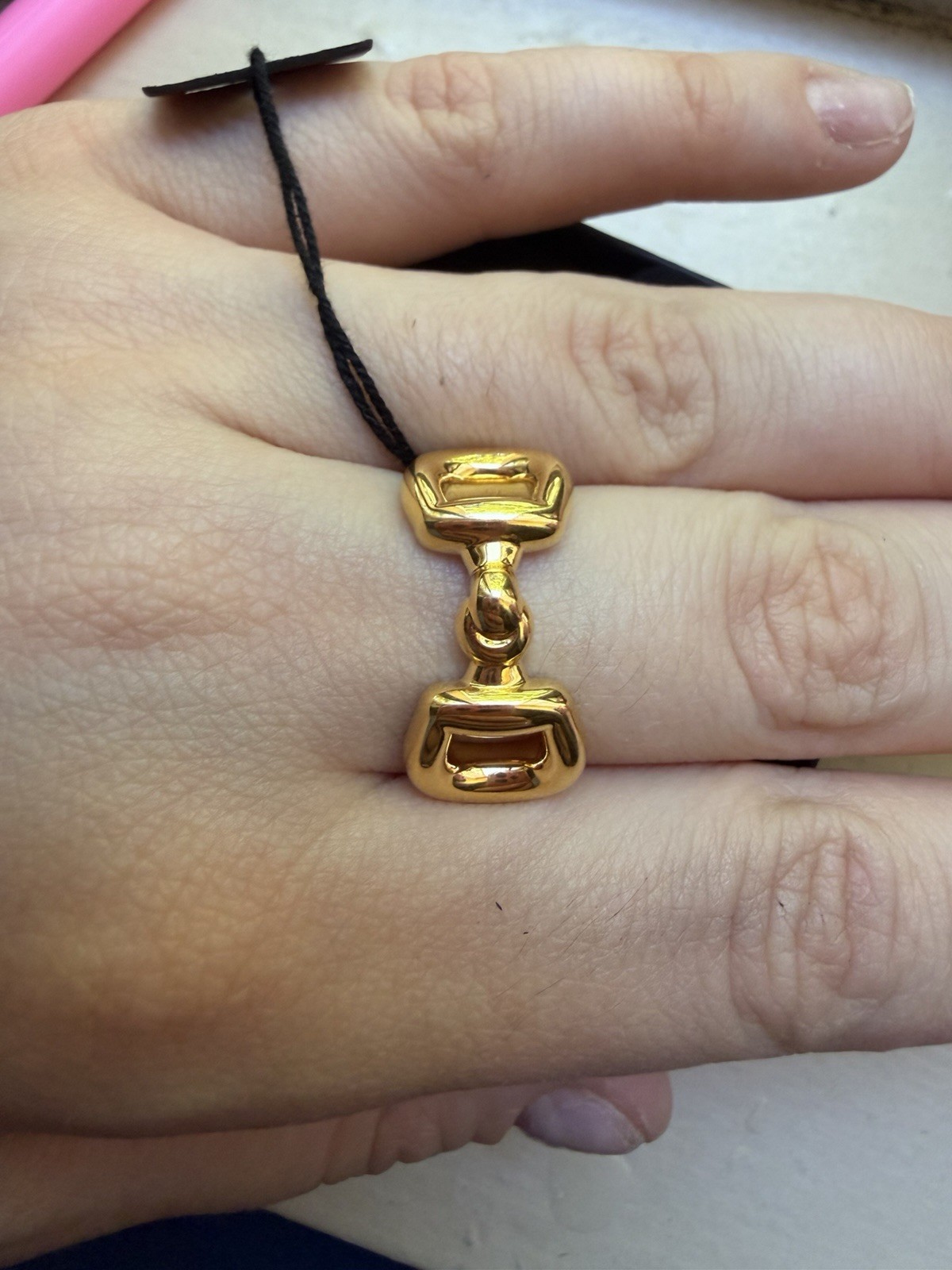 Milor 14K Gold Electroform Resin Core Band Ring Size 6 Made in Italy