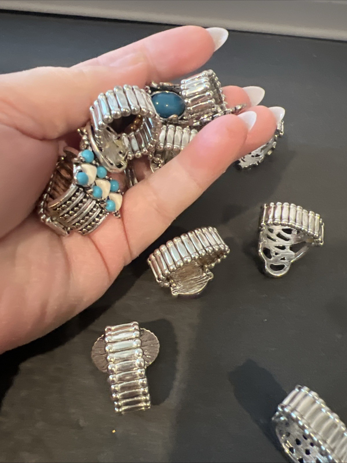 Lot of Paparazzi Statement Jewelry 1Bracelet/2Necklace/ear rings sets & 13 Rings