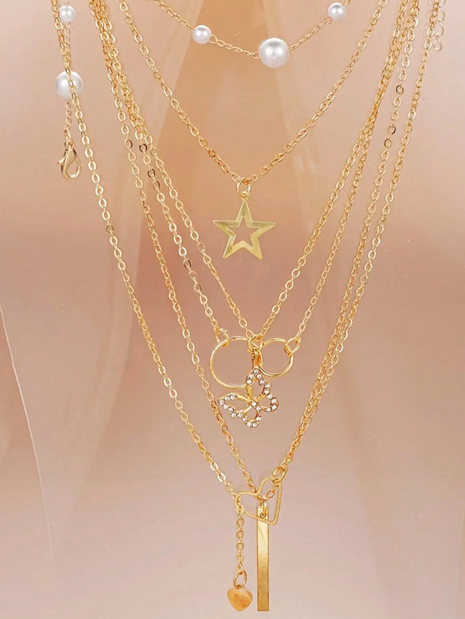 86pcs Elegant Pearl Jewelry Set Necklace Earrings Rings Bracelet Daily Wear Gift