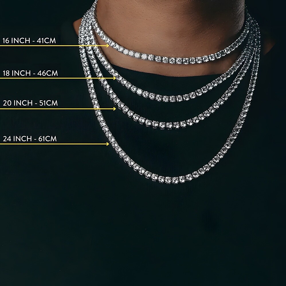 3/4/5MM Premium Iced Out 5A CZ Tennis Necklace bracelet VVS1 Clarity