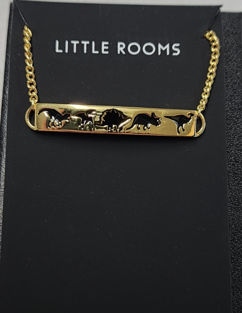 Little Rooms 18K Gold Plated Dinosaur Trail Bracelet 6″+2″