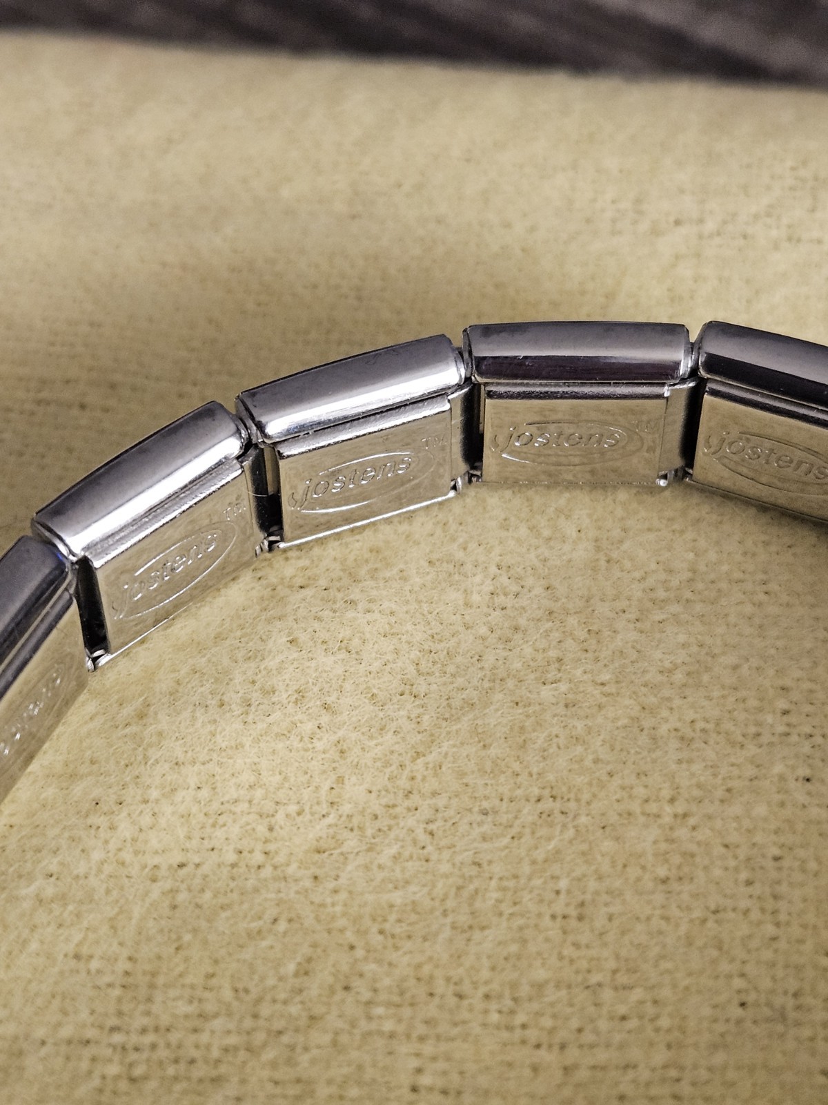 Jostens Italian Stretch Link Charm Bracelet Stainless Steel 6.5 inch