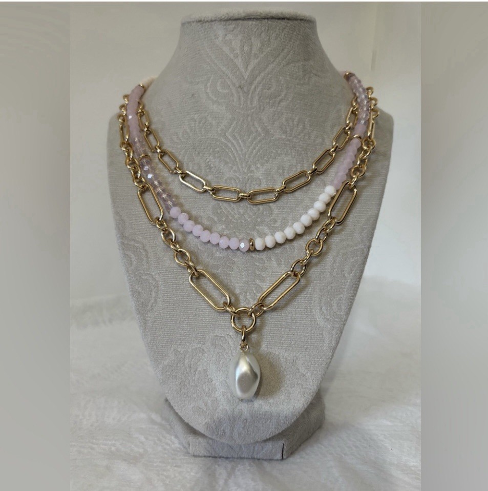 Sweet Sparkle Romantic Fairy/Mermaid Glam Bling Stacked Necklace